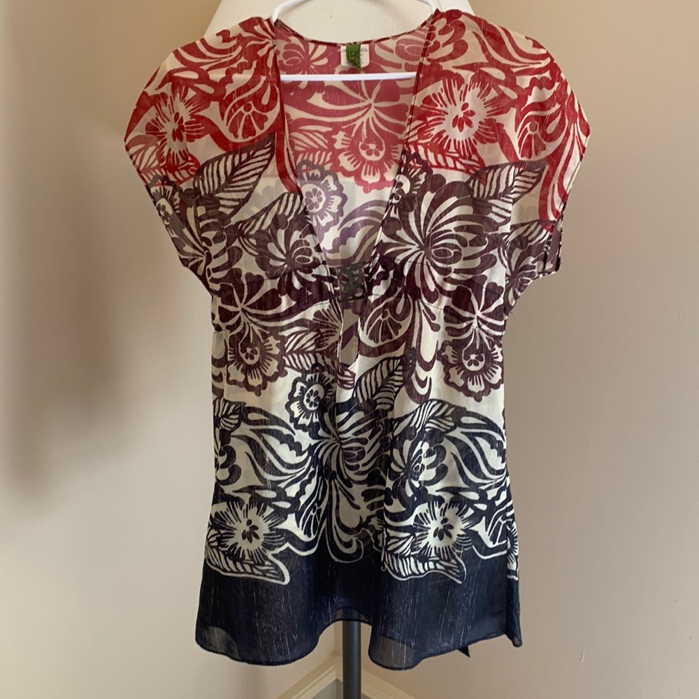 Semi sheer floral pattern Becca Swimwear coverup dress XS/S